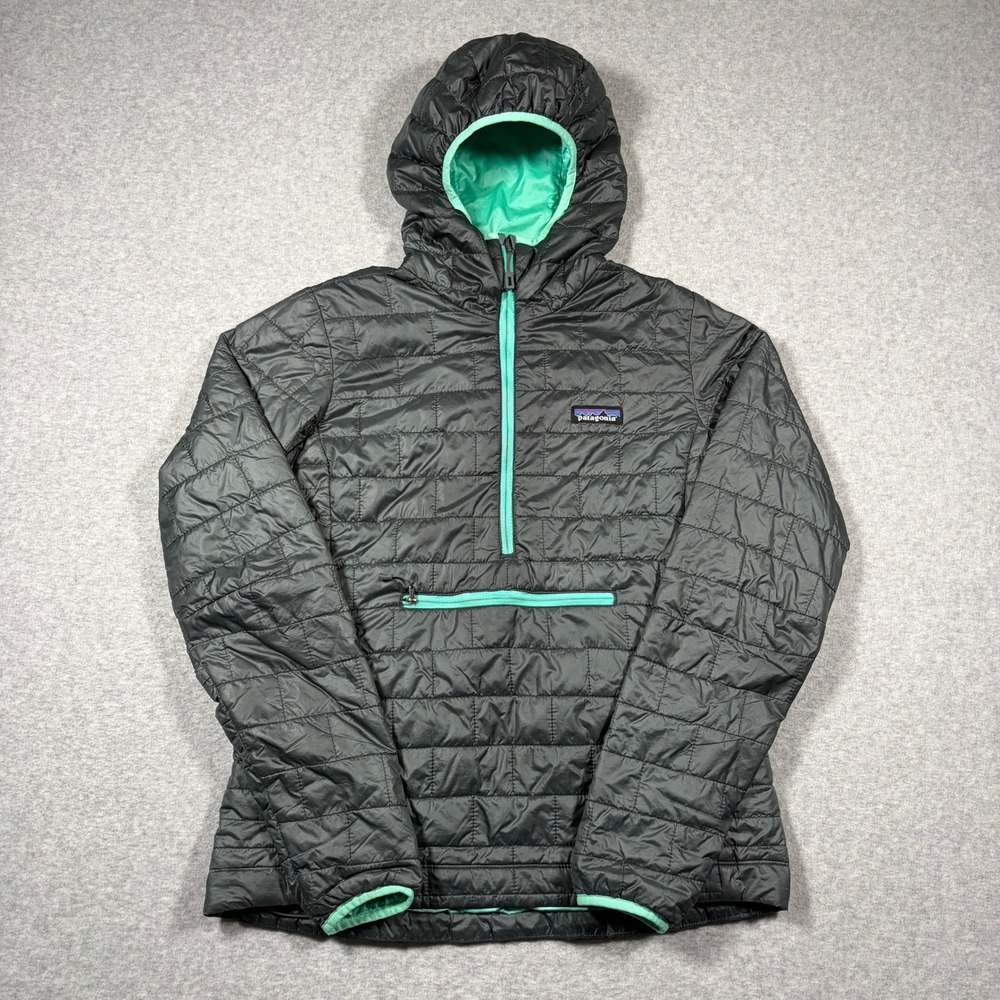 Patagonia Nano Puff Bivy Pullover Hoody Women Small Gray Primaloft Puffer Jacket